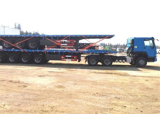 Shipping 3 Axles 40T 65R22.5 Flatbed Truck Trailer