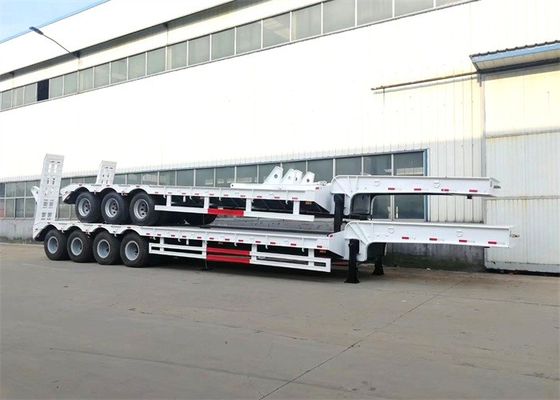 Mechanical Ladder 3 Axle 60 Tons Lowbed Truck Semi Trailer