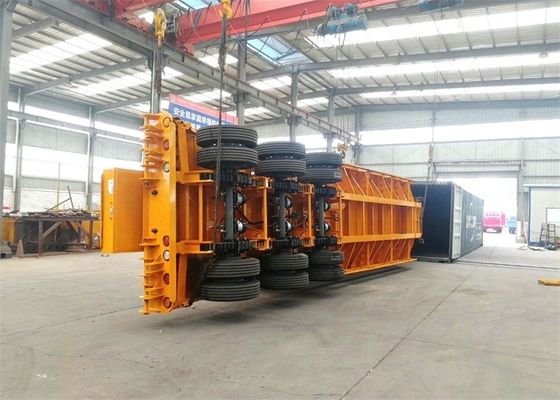 Heavy Duty 3 Axles 60 Ton Semi Trailer Low Flat Bed Truck
