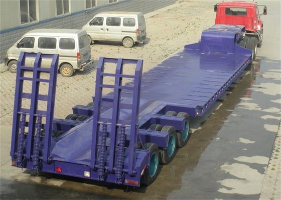 Road Roller 80 Tons Steel Q345 Low Bed Semi Trailer