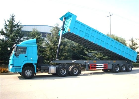 Rectangle 11.00r20 60 Tons Tandem Tipper Trailer