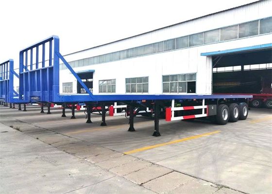 3 Axle 40ft Flat Deck Trailers For Transporting Container