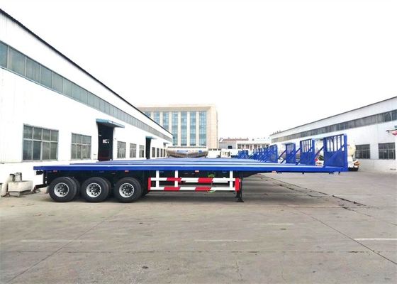 3 Axle 40ft Flat Deck Trailers For Transporting Container